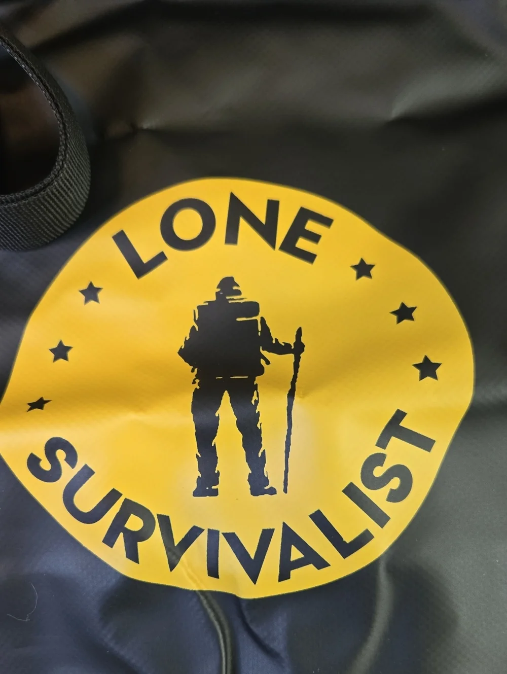 Black Dry Bag with Yellow Logo - Waterproof Shoulder Bag